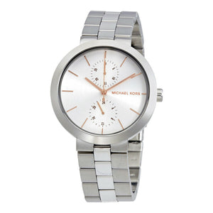Michael Kors Garner Analog Silver Dial Silver Steel Strap Watch For Women - MK6407 Authentic Buy Shop Now