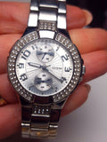 Guess Mini Prism Diamonds Silver Dial Silver Steel Strap Watch for Women - W12638L1 Authentic Buy Shop Now