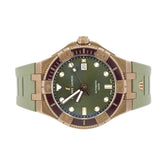 Maurice Lacroix Aikon Venturer Bronze Dial Green Rubber Strap Watch For Men - AI6058-BRZ01-630-1