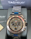 Tag Heuer Formula 1 Chronograph Indy 500 Special Edition Grey Dial Silver Steel Strap Watch for Men - CAZ1016.EB0058 Authentic Buy Shop Now