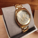 Michael Kors Janelle Quartz Gold Dial Gold Steel Strap Watch For Women - MK7088 Authentic Buy Shop Now