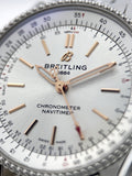 Breitling Navitimer Automatic 35 White Dial Silver Steel Strap Watch for Men - A17395F41G1A1 Authentic Buy Shop Now