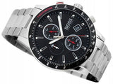 Hugo Boss Rafale Chronograph Black Dial Silver Steel Strap Watch for Men - 1513509 Authentic Buy Shop Now