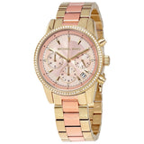 Michael Kors Ritz Chronograph Rose Dial Two Tone Steel Strap Watch for Women - MK6475 Authentic Buy Shop Now