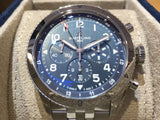 Breitling Super Avi B04 Chronograph GMT 46 Tribute to Vought F4U Corsair Blue Dial Silver Steel Strap Watch for Men - AB04451A1C1A1 Authentic Buy Shop Now