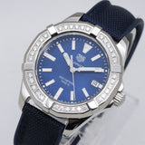 Tag Heuer Aquaracer Quartz Diamonds Blue Dial Blue Nylon Strap Watch for Women - WAY131N.FT6091 Authentic Buy Shop Now