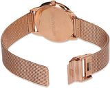 Calvin Klein Minimal Black Dial Rose Gold Mesh Bracelet Watch for Women - K3M2262Y Authentic Buy Shop Now