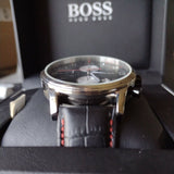 Hugo Boss Aeroliner Black Dial Black Leather Strap Watch for Men - 1512631 Authentic Buy Shop Now