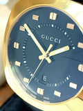 Gucci GG2570 Black Dial Black Leather Strap Watch For Men - YA142310 Authentic Buy Shop Now