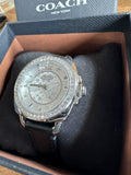 Coach Boyfriend Silver Dial Black Leather Strap Watch for Women - 14503152 Authentic Buy Shop Now