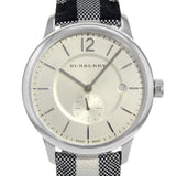 Burberry The Classic Horseferry Silver Dial Black Leather Strap Watch for Men - BU10002 Authentic Buy Shop Now