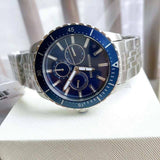 Michael Kors Cunningham Multifunction Blue Dial Silver Steel Strap Watch For Men - MK7153 Authentic Buy Shop Now