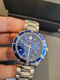 Movado Series 800 Chronograph Blue Dial Silver Steel Strap Watch For Men - 2600141 Authentic Buy Shop Now