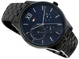 Tommy Hilfiger Damon Quartz Chronograph Blue Dial Black Steel Strap Watch for Men - 1791454 Authentic Buy Shop Now
