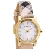 Burberry The City Diamonds Mother of Pearl Dial Brown Leather Strap Watch for Women - BU9226 Authentic Buy Shop Now