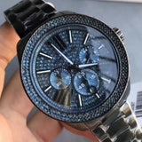 Michael Kors Wren Chronograph Quartz Blue Dial Grey Steel Strap Watch For Women - MK6097 Authentic Buy Shop Now
