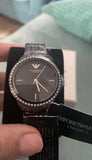 Emporio Armani Crystal Ceramica Black Dial Black Steel Strap Watch For Women - AR1478 Authentic Buy Shop Now
