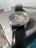 Emporio Armani Meccanico Automatic Black Dial Leather Strap Watch For Men - AR4629 Authentic Buy Shop Now