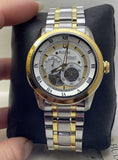 Bulova BVA Skeleton Silver Dial Two Tone Steel Strap Watch for Men - 98A123 Authentic Buy Shop Now