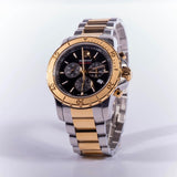 Movado Series 800 Chronograph Black Dial Two Tone Steel Strap Watch For Men - 2600138 Authentic Buy Shop Now