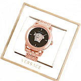 Versace Palazzo Empire Black Dial Rose Gold Steel Strap Watch for Men - VERD00718 Authentic Buy Shop Now