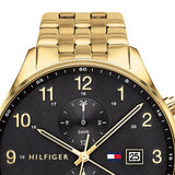 Tommy Hilfiger West Chronograph Quartz Black Dial Gold Steel Strap Watch For Men - 1791708 Authentic Buy Shop Now