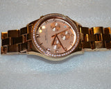 Marc Jacobs Henry Chronograph Rose Gold Dial Rose Gold Steel Strap Watch for Women - MBM3118 Authentic Buy Shop Now