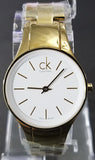 Calvin Klein Simplicity White Dial Gold Steel Strap Watch for Women - K4323212 Authentic Buy Shop Now