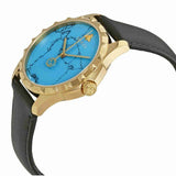 Gucci G Timeless Turquoise Blue Dial Black Leather Strap Watch For Men - YA126462 Authentic Buy Shop Now