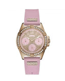 Guess Frontier Diamonds Rose Gold Dial Pink Rubber Strap Watch For Women - W1160L5 Authentic Buy Shop Now