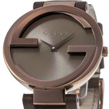 Gucci Interlocking Brown Dial Brown Leather Strap Watch For Women - YA133309 Authentic Buy Shop Now