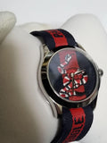 Gucci Le Marche Des Merveilles Blue Red Dial Blue Red Nylon Strap Unisex Watch - YA126493 Authentic Buy Shop Now