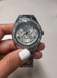 Guess Luna Diamonds Silver Dial Silver Steel Strap Watch for Women - W0729L1 Authentic Buy Shop Now