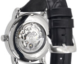 Emporio Armani Luigi Silver Skeleton Dial Black Leather Strap Watch For Men - AR1981 Authentic Buy Shop Now