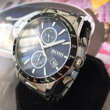 Hugo Boss Rafale Quartz Blue Dial Silver Steel Strap Watch for Men - 1513510 Authentic Buy Shop Now
