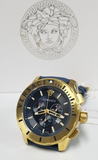 Versace Casual Chronograph Blue Dial Blue Leather Strap Watch for Men - VERG004-18 Authentic Buy Shop Now