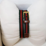 Gucci G-Frame Multicolored Dial Two Tone Nylon Strap Watch For Women - YA128527 Authentic Buy Shop Now