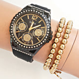 Guess Starlight Black Dial Black Rubber Strap Watch for Women - W0846L1 Authentic Buy Shop Now
