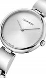 Calvin Klein Wavy Silver Dial Silver Steel Strap Watch for Women - K9U23146 Authentic Buy Shop Now