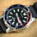 Citizen Promaster Automatic 200M Diver Fugu Limited Edition Black Dial Black Rubber Strap Watch For Men - NY0110 Authentic Buy Shop Now