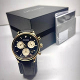 Movado Heritage Chronograph Black Dial Black Leather Strap Watch for Men - 3650005 Authentic Buy Shop Now