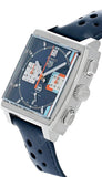 Tag Heuer Monaco Gulf Automatic Chronograph Blue Dial Blue Leather Strap Watch for Men - CBL2115.FC6494 Authentic Buy Shop Now