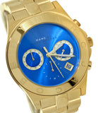 Marc Jacobs Blade Chronograph Blue Dial Gold Steel Strap Watch for Women - MBM3307 Authentic Buy Shop Now