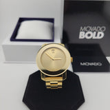 Movado Bold Yellow Gold Dial Yellow Gold Steel Strap Watch For Women - 3600085 Authentic Buy Shop Now