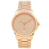 Gucci G Timeless Quartz Gold Dial Gold Steel Strap Watch For Women - YA126482 Authentic Buy Shop Now
