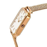 Daniel Wellington Quadro Melrose White Dial Gold Mesh Strap Watch For Women - DW00100431 Authentic Buy Shop Now