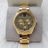 Michael Kors Janelle Chronograph Gold Dial Gold Steel Strap Watch For Men - MK8995 Authentic Buy Shop Now