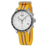 Tissot Quickster Chronograph NBA LA Lakers White Dial Yellow NATO Strap Watch for Men - T095.417.17.037.05 Authentic Buy Shop Now
