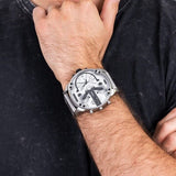 Diesel Mr. Daddy Chronograph Silver Dial Silver Steel Strap Watch For Men - DZ7421 Authentic Buy Shop Now