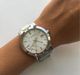 Burberry The City Silver Dial Silver Steel Strap Watch for Men - BU9037 Authentic Buy Shop Now